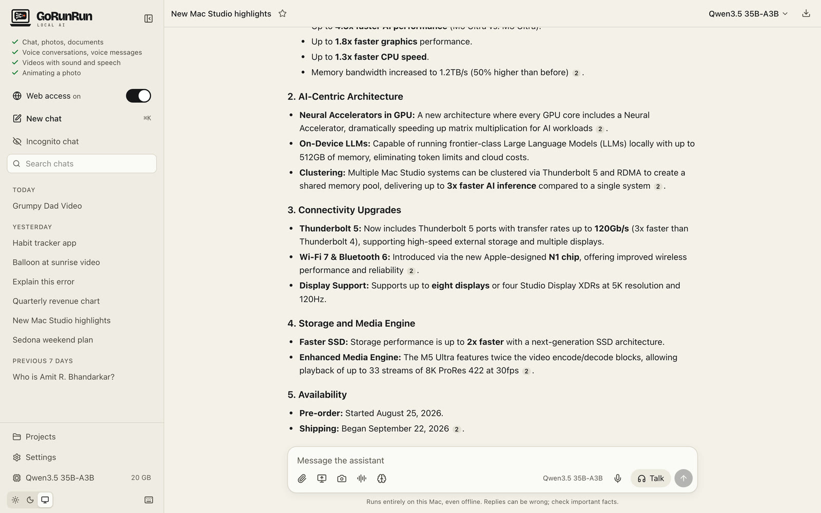 Web search results with numbered source citations